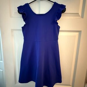 Vibrant Blue Ruffled Kids Dress